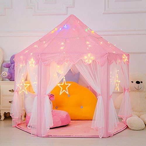Princess Castle Play Tent -Cute Girls Play House for Indoor and Outdoor Fun-Perfect for Kids Role Play and Party Games.