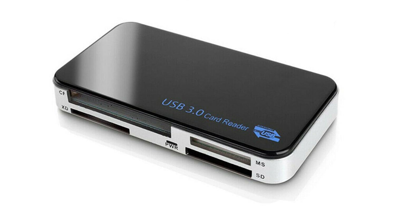 USB SD Card Reader - 6-IN-1 USB 3.0 to SD, SDHC, SDXC, Micro SD, TF, CF, XD, M2 and Memory Stick Pro Duo Card - Compatible with Sony, Panasonic, Canon, Samsung, Nikon, GoPro and more