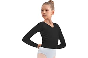 WYHDY Women and Girls Ballet Sweater Dance Top V-neck, Warm Up Pullover for Leotards