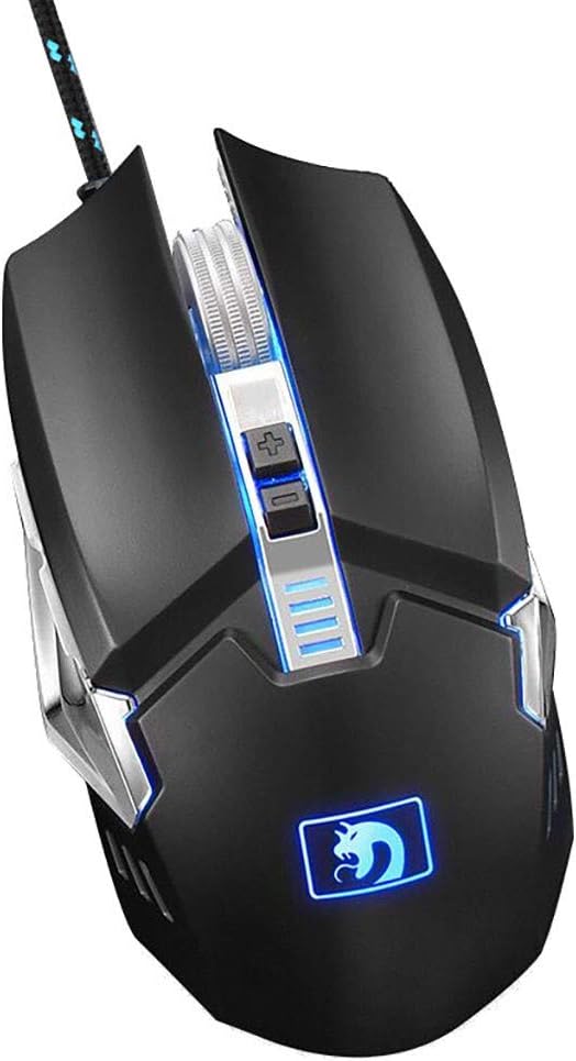 Wired Mouse Jaminy 2400DPI LED Wired Mechanic Backlight Gaming Mouse 6 Button Macro Programming (Black)