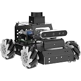 ROS2 Robot Car for Raspberry Pi 5 Programmable AI Smart Robot Kit 3D Depth Camera Lidar SLAM Mapping Navigation Path Planning Autonomous Driving 360&deg; Movement Chassis, MentorPi M1 Without RPi