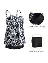 Wantdo traje de baño de dos piezas con estampado floral para dama, tamaño grande