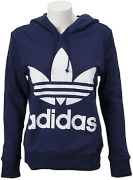 Amazon Co Jp Adidas アディダス Originals オリジナルス Trefoil Hoodie トレフォイルフーディ 裏毛スウェットパーカー フードジャケット レディースot 167 173cm 国内正規品 Elw34 ダークブルー スポーツ アウトドア