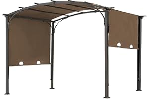 SCOMANAGE 85''x 208'' Universal Doubleton Steel Pergola Replacement Cover for Pergola L-PG080PST, (Brown)