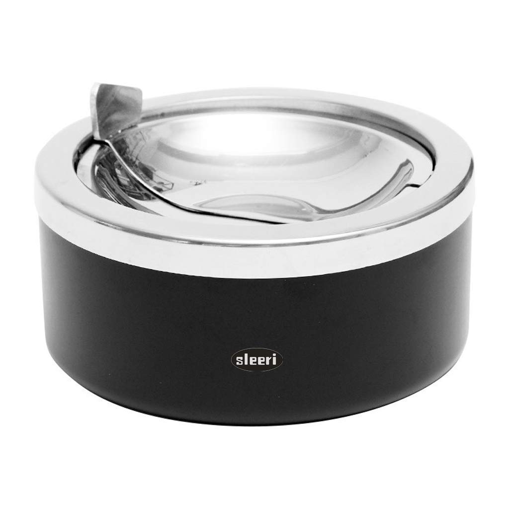 Windproof Smokeless Cigar Cigarette Ashtray Press Down Ash Container Tabletop with lid