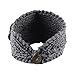 Women Crochet Headband Knit Hairband Flower Winter Ear Warmer Headwrap (Gray)
