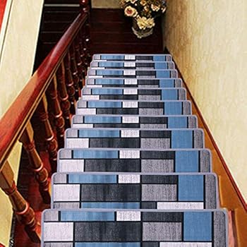 HQCHOOSE Stair Treads Carpet (8 Inches x 30 Inches) Pack of 13 Stair Mats with Safety Non-Slip/Anti Skid PVC Backside Extra Carpet Tape Provided
