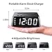 Dual Alarm Clock with USB Charger,Alarm Clock Charging Station Dock with 3 AC Outlets & 4 USB Ports Surge Protector, 6ft Extension Cord, USB Bedside Alarm Clock for Bedrooms Home Dorm Hotel,UL Listed