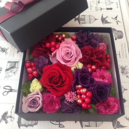 Preserved / Red rose arrangement in a square box
