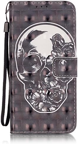 Galaxy S7 Edge Case,Samsung Galaxy S7 Edge Case, Melon Baby[3D] Flip Cover PU Leather Wallet Case Card Slots,Lanyard Stand Case for Samsung Galaxy S7 Edge (Skull)