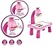 7TECH Draw Projector Children's Art Toy Trace-n-Draw Projector with 32 Patterns 8 Colorful Water Pens Treasures Tracer Art Projector Educational Toy for Kids -Pink