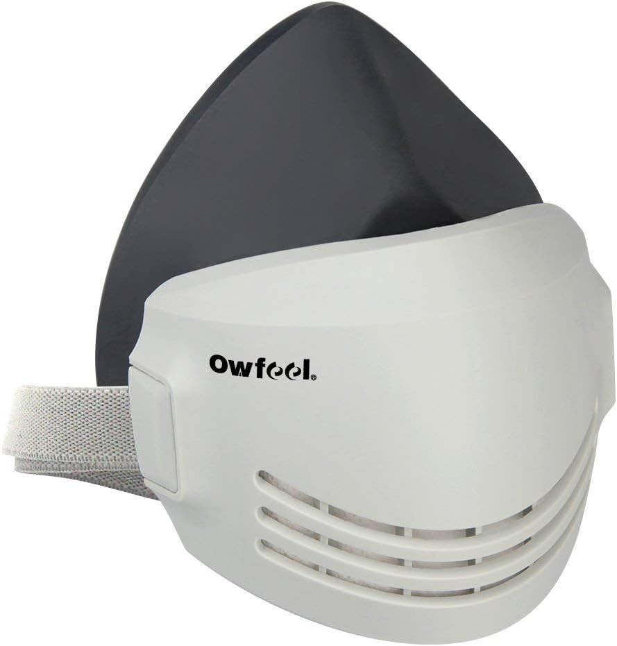 Creechwa Silicone Half Face Dust Respirator Mask With Adjustable Strap, 20 Pcs Repaceable Filter Cotton (Sillcone Half Face Dust Mask)