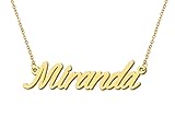 Aoloshow Miranda Necklace Name for Womens 18k Gold