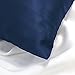 Spasilk Pure Silk Pillowcase, Charmeuse Silk Pillowcase, Hypoallergenic Pillowcase, Queen Sized, Navy