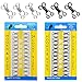 Bignc 192 Set Sewing Hooks and Eyes Closure for Bra，Clothing and Pants, 4 Sizes (Silver and Black)