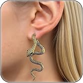 Snake Earrings for Women Gothic Punk Front Back Snake Stud Earrings Snake Accessories