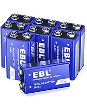 EBL 9V Alkaline Battery - Long Lasting 9 Volt Battery for Smoke Alarms, Electronic Toys and More - Pack of 8