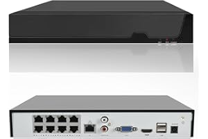 DOSILKC 8CH POE NVR for Home Security Camera System, 4K H.265 Network Video Recorder Work with 12MP/8MP/5MP/4MP/3MP/1080P HD POE IP Cameras，Remote Access, 24/7 Recording, Support up to 8TB HDD (Not Included)