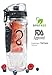 Live Infinitely 32 oz. Infuser Water Bottles - Featuring First Ever Gel Freezer Ball Infusion Rod, Flip Top Lid, Larger Dual Hand Grips & Recipe Ebook Gift (Black)