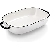 6 Quart Large Rectangular Baking Dish, 16x11 Inches Ceramic Baking Pan Casserole Dish for Cooking,Kitchen and Daily Use, Safe for Oven Microwave Refrigerator Disinfection Cabinet and Dishwasher,White