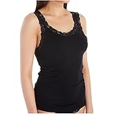 Fleur't Women's Iconic Lace Camisole with Shelf Bra, 383LU, Black, S