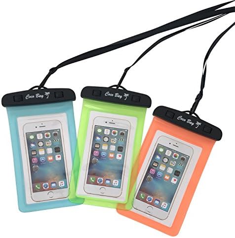 Coco Bay Supply - Waterproof Universal Underwater Phone Pouch, for iPhone 6, 6s plus, 7, Samsung Phones Up To 6.5", Dry Bag, Case, for the Beach, Swimming, Boating and Vacations