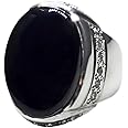 30 Ct Natural Yemeni Big Blood Red Khabadi Aqeeq Mens Heavy Ring Sterling Silver 925 Handmade Rare Red Carnelian Ring Shifat al abd Religious Ring Gift for Him (11.75)