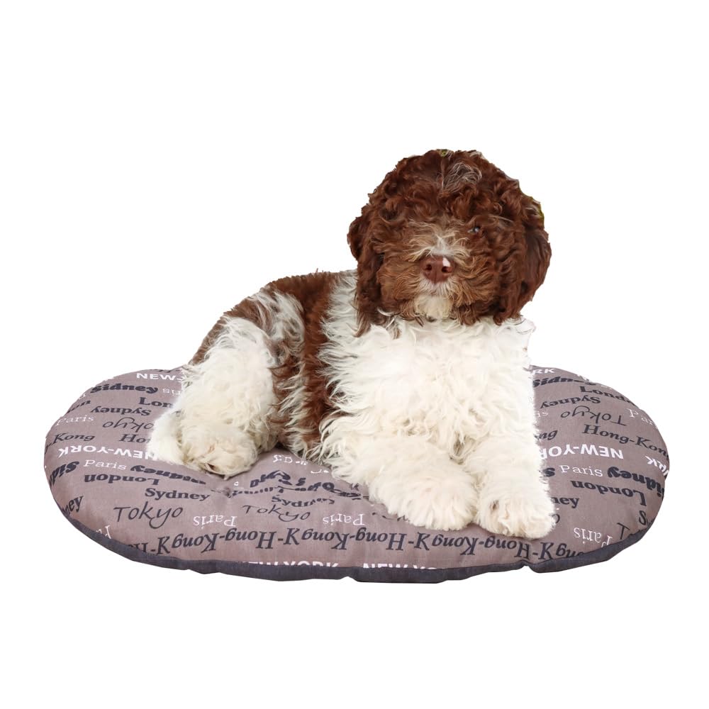 Ferplast Dog Bed Medium Dog Cushion Washable Pet Mattress in Cotton with Soft Padding, 78 x 50 m. Brown