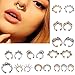 Elegant4beauty 20 Pcs 12mm Fake Septum Clicker Nose Ring Non Piercing Hanger Clip Body Jewelry