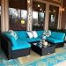 Peach Tree 7 PCs Outdoor Patio PE Rattan Wicker Sofa Sectional Furniture Set with 2 Pillows and Tea Table primary
