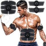 SPORTMAO Abs Stimulator Muscle Trainer Ultimate Abs Stimulator Ab Stimulator for Men Women Abdominal Work Out Ads Power Fitness Abs Muscle Training Gear ABS Workout Equipment Portable (black)