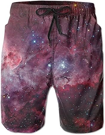 DevonNight Mens Beach Wear Fantasy Dream Sky Swim Trunks Quick-dry Casual Short