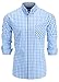 Emiqude Men's 100% Cotton Slim Fit Long Sleeve Plaid Button Down Dress Shirt