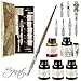 Gcquill Calligraphy Pen Set Wooden Calligraphy Pen Handcrafted Wooden Dip Pen Gift Set 5 Ink Bottle Writing Case Best Christmas Gift For Husband Or Wife