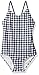Kanu Surf Girls' Melody Beach Sport 1-Piece Swimsuit, Lilly Navy Check, 4T