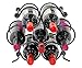 PAG 7 Bottles Free Standing Countertop Metal Wine Rack Tabletop Wine Storage Holders Stands, Black