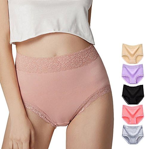 Timpom Women's Cotton Underwear Panties，Girls Underwear Women, Soft Stretch Waist Comfort Hipster Briefs 5 Pack