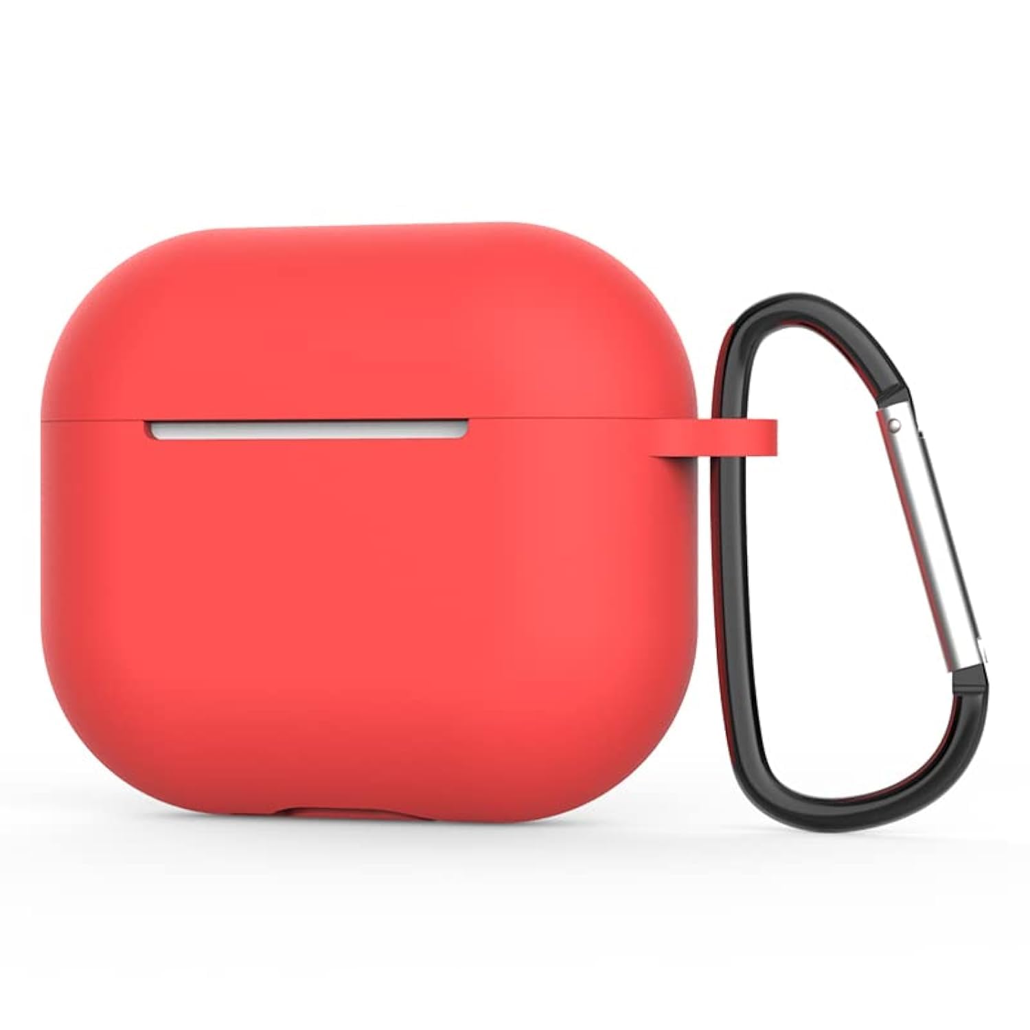 AirPods 3 Case Silicone Protective Case and Skin Case for AirPods 3 [Front LED Visible] [Wireless Charging] Compatible with AirPods 3 2021 (Carabiner, Red)