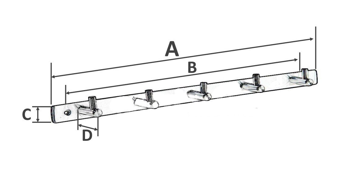 BEIYI Hooks Hanger Rack Wall Mount Stainless Steel (6 Hooks)
