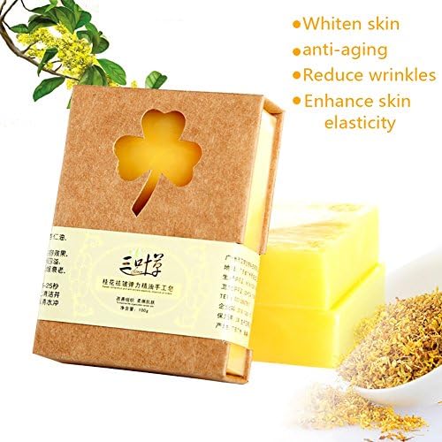 BaiMoon 100g Osmanthus Handmade Essential Oil Acne Soap Whitening Treatment Soap Bath Soap Cold Process Dissipate Wrinkles