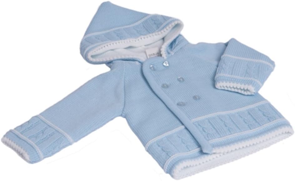 Baby Boys Blue Knitted Hooded Jacket