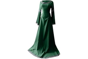SINZELIMIN Maxi Dress for Women's Medieval Court Style Vintage Dress Renaissance Loose Long Sleeve Halloween Gothic Dresses