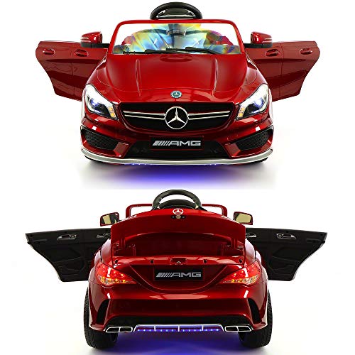 2019 Mercedes Benz CLA 12V Ride On Car for Kids | 12V Engine Power Licensed Kid Car to Drive with Remote, Dining Table, Leather Seat, Openable Doors, LED Lights