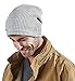 LETHMIK Merino Wool Slouchy Beanie,Mens&Womens Long Warm Winter Hat Mesh Knit Cap Skully Light Grey
