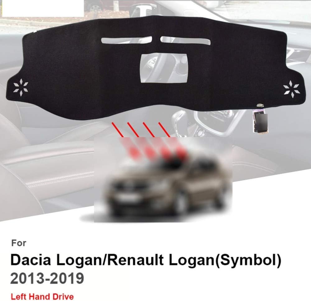 SDKLNW Car Inner Auto Dashboard Cover Dashmat Pad Carpet Dash Mat Cushion,for Dacia Renault Logan 2 2012-2019 Renault Symbol