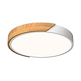 Vikaey Modern LED Ceiling Light, Minimalist Wood