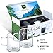 ParkBrew Double Walled Glass Mugs - Includes set of 2 coffee cups, 14. oz. Capacity with Double Wall Glass to Retain Heat in These Large Borosilicate Glass Coffee Mugs