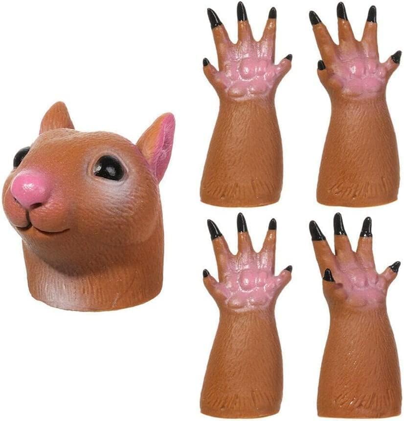 5Pcs/Set Squirrel Finger Hand Puppet, Hand Squirrel Finger, Squirrel Finger Hand Puppet, Finger Doll Props Animal Finger Puppet Gift