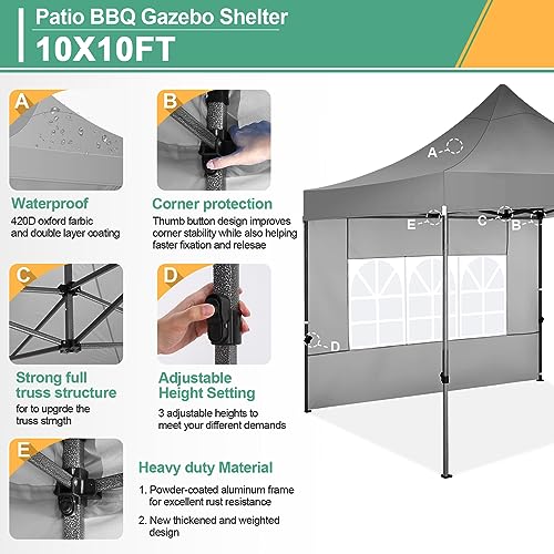 COBIZI 10x10 Heavy Duty Pop-up Canopy Tent Review: Commercial Gazebo with Sidewalls image 28