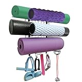 Yoga Mat Rack Wall Mount Foam Rollers Holder Free